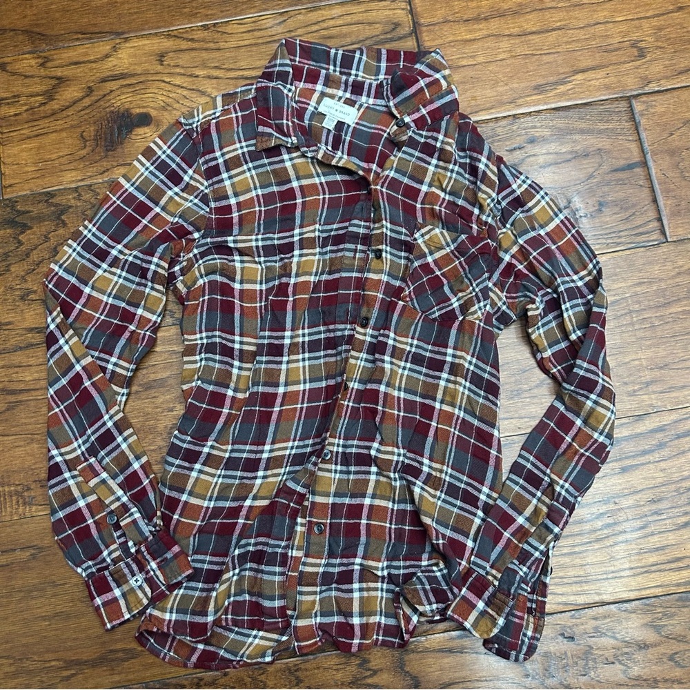 Lucky Brand women’s western Plaid Button Down Shirt‎